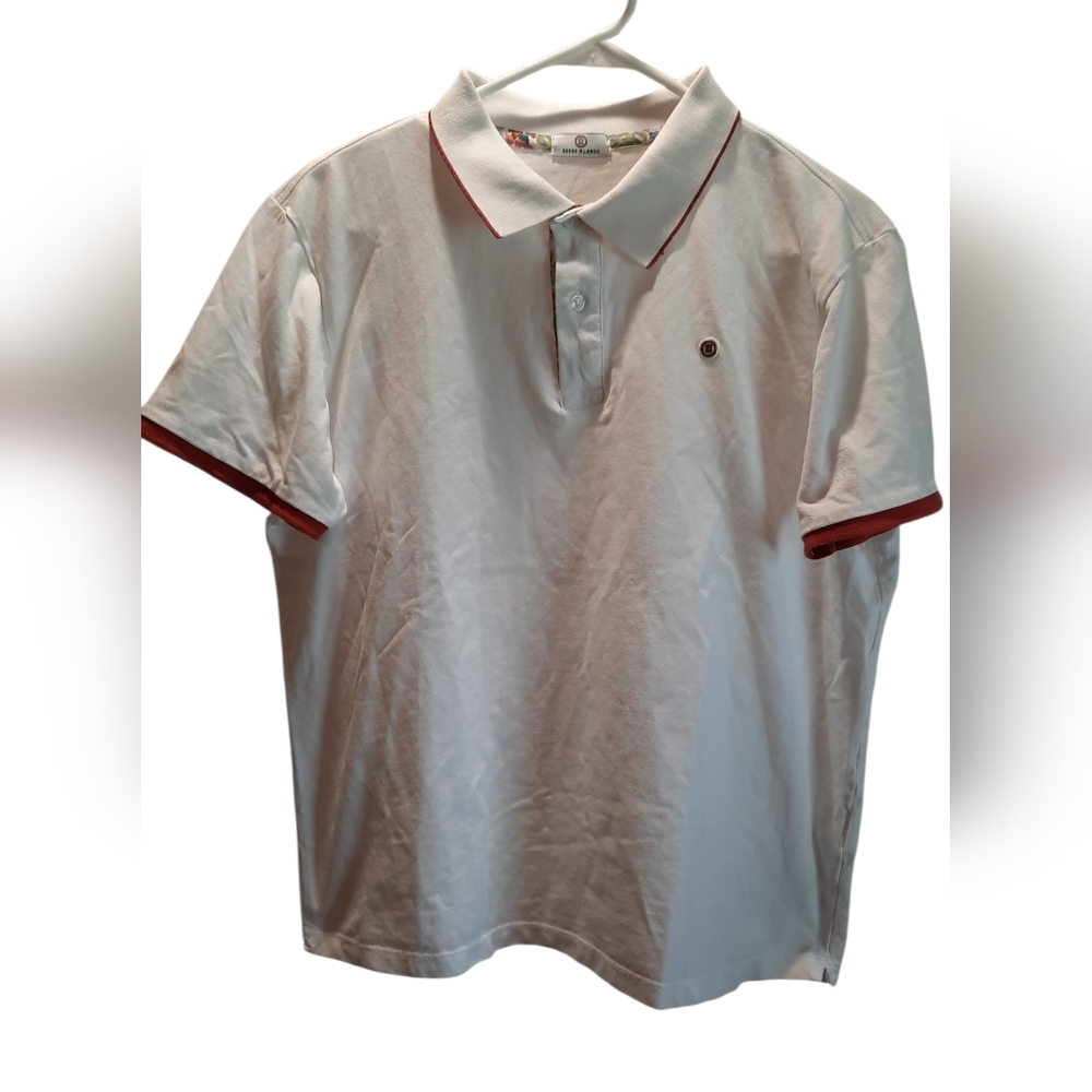 Serge Blanco Shirt Mens Large White Polo Preppy Classic Sporty Resortwear Golf